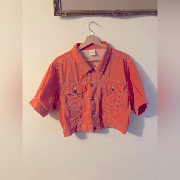 Vintage Pepe Co Orange Cropped Jacket Women’s Size Medium 80s Fashion 80s Vibes - Picture 2 of 7